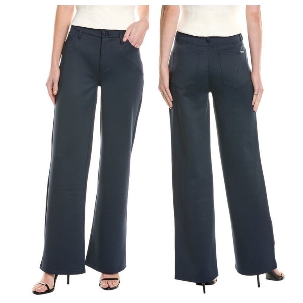 Hudson Collection Rosalie Wide-leg Ponte Pants Navy Blue Women’s Size Large